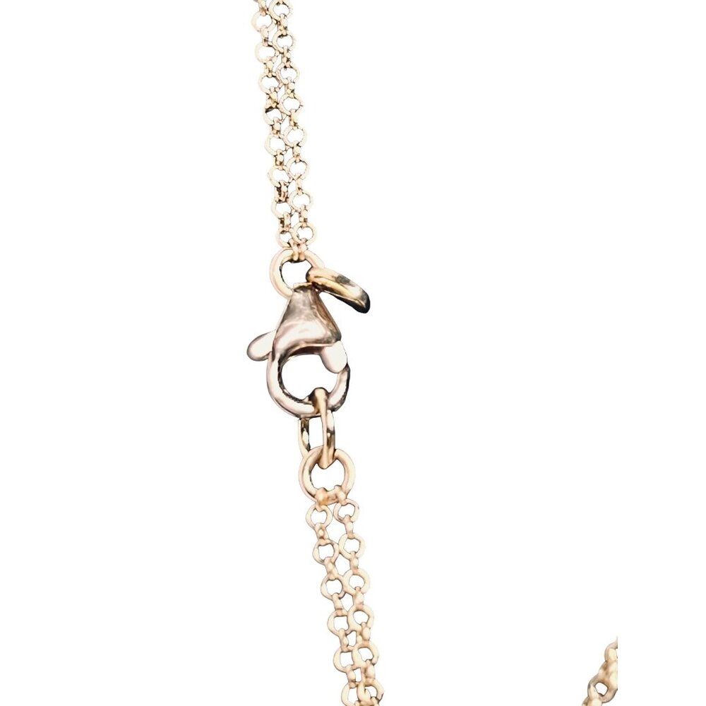 Bronzo Italia Rose Gold Tone Necklace With Blue Druzy Teardrop Pendant (6290) - Picture 7 of 9